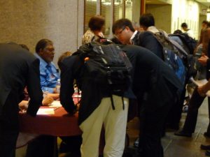 Students registering for the Career Fair, University of Massachusetts, Amherst.